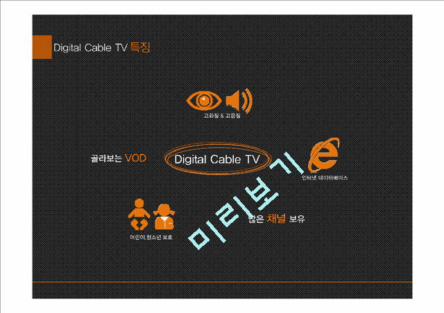 Digital Cable TV 개념과 정의,특징,시장동향,Business 수익 모델,Communication 효과,정부규제,마케팅분석,IMC전략   (3 )
